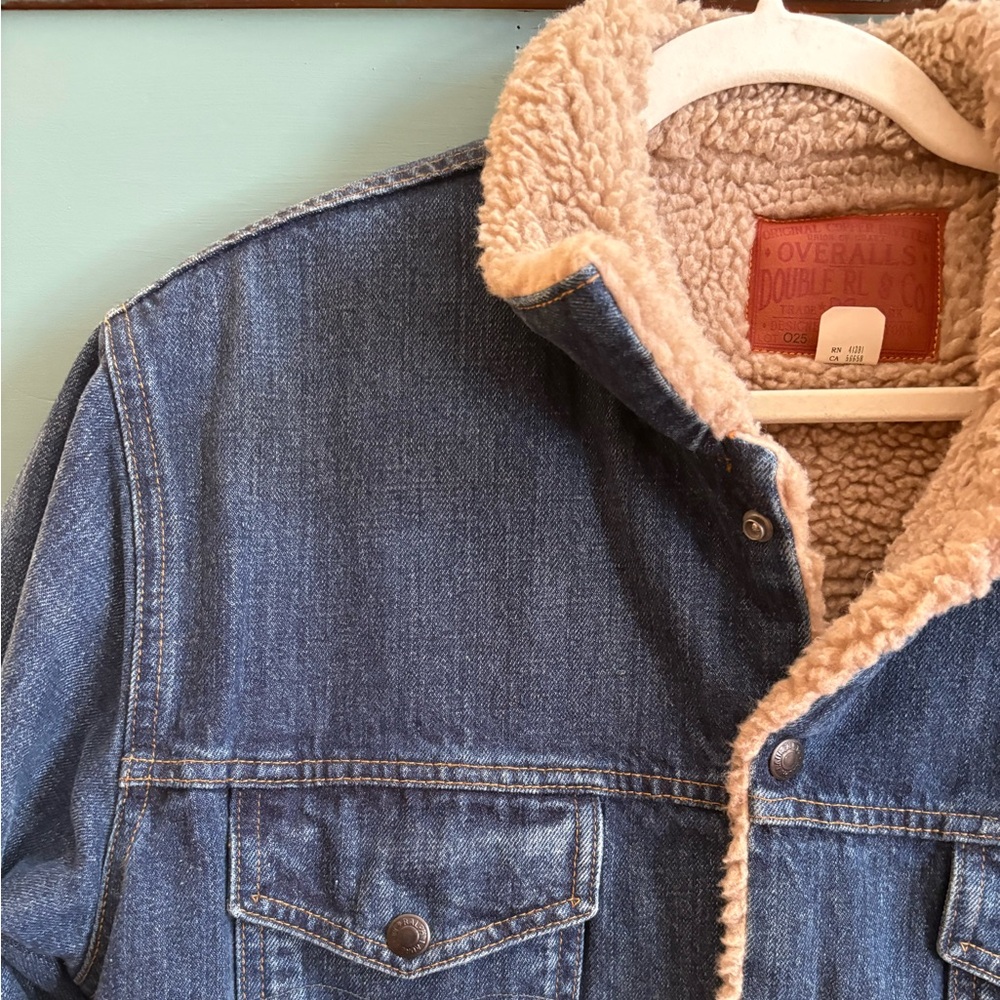 Rare Double RL Denim Jacket w. Sherpa Lining